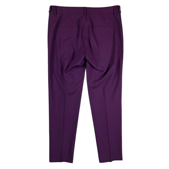 Vince Pintucked Seam Side-Tab Crop Pants  Size 6  Eggplant Stretch Wool Blend - Picture 3 of 13